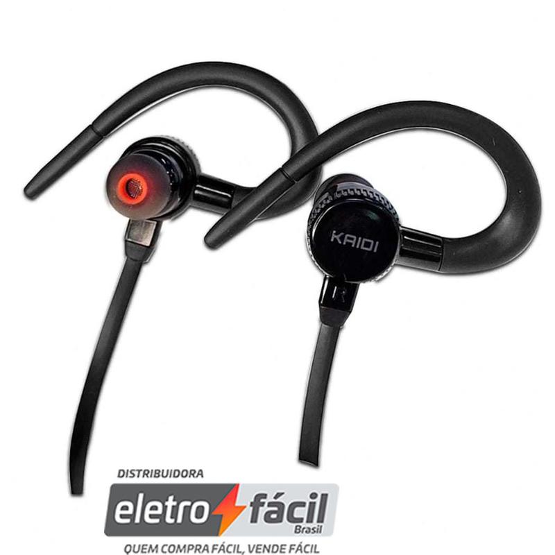 Fone De Ouvido Bluetooth Kaidi Esportivo Sem Fio Magnético Com